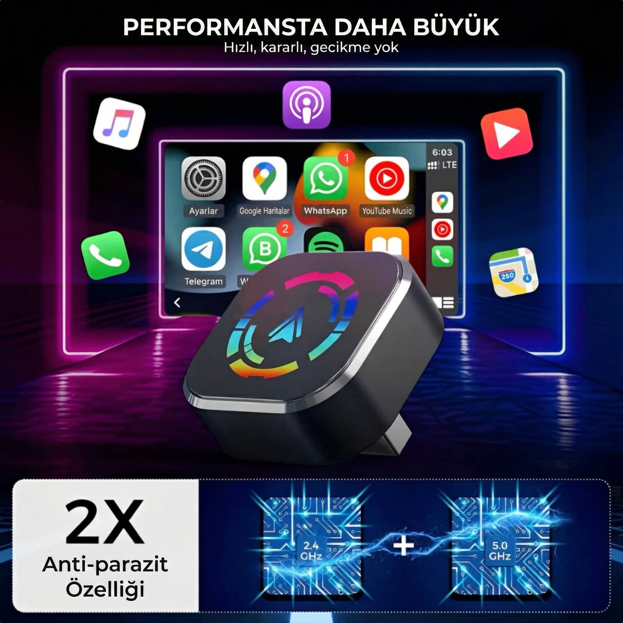 Kablosuz Carplay Adaptörü